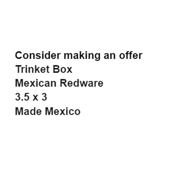 Mexican Redware Pottery Powder Box Signed Puerto Vallarta Trinket Orange Flowers - Picture 2 of 9